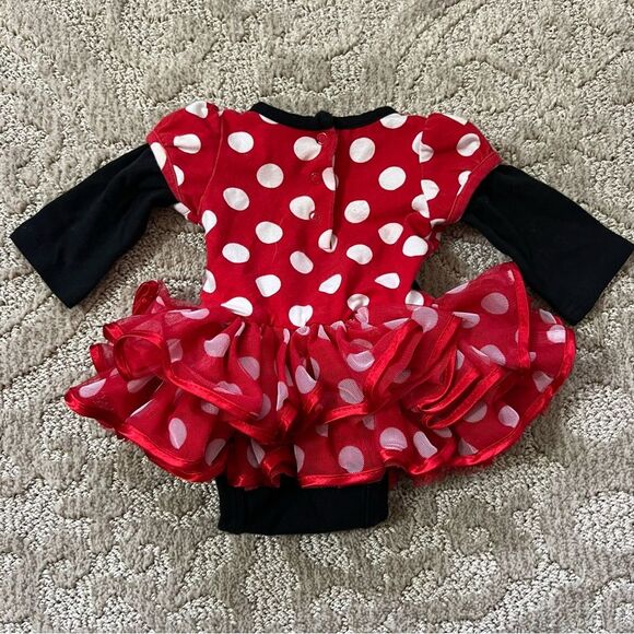 NEWBORN Disney Minnie Mouse Red & Black Polka Dot outfit Costume w/free puppet - Picture 5 of 13